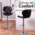 thumbnail image 3 of Set De 2 Bancos De Cocina Mostrador Barra Silla Taburete Comedor Respaldo Alto Altura Regulable y Función Giratoria 360°, 3 of 7