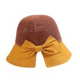 thumbnail image 4 of FAIWAD Womens Sun Hat Foldable Beach Sun Hat Hollowed Out Bow Breathable Wide Brim Sun Cap, 4 of 6