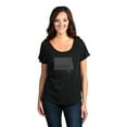 thumbnail image 2 of Thread Tank Home Roots State North Dakota ND Women's Relaxed Slouchy Dolman T-Shirt Tee Heather Black 2X-Large, 2 of 4