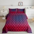 thumbnail image 2 of Erosebridal Gradient Honeycomb Comforter Sets King Size, Geometric Hexagon Down Comforter, Reversible 3pcs, 2 of 7