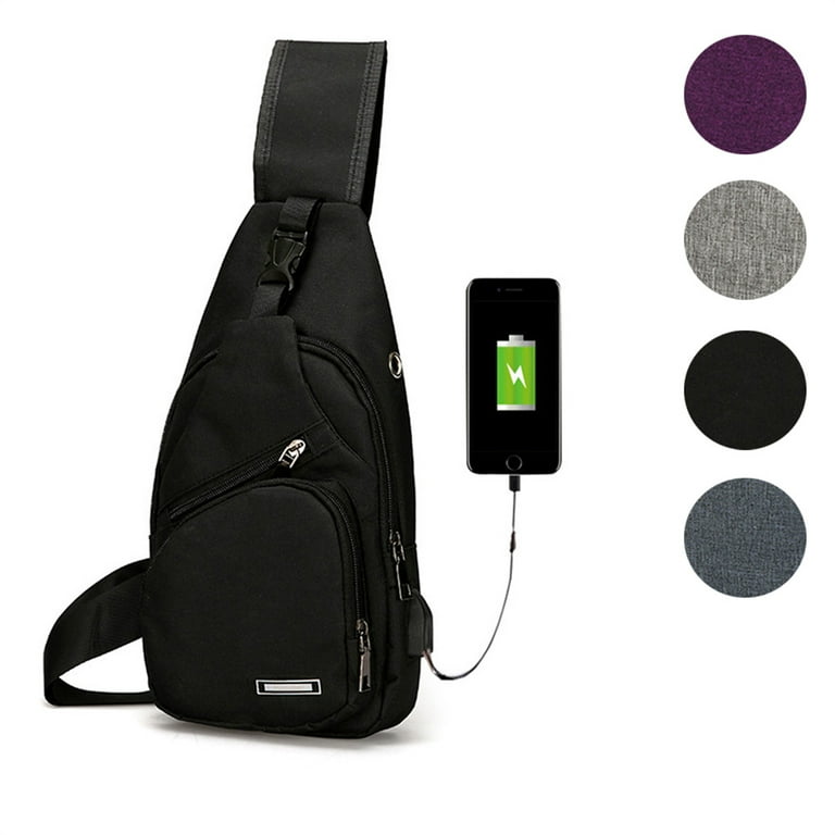Sling Bag for Men Chest Shoulder Backpack Durable Crossbody Bag for Travel Black Walmart