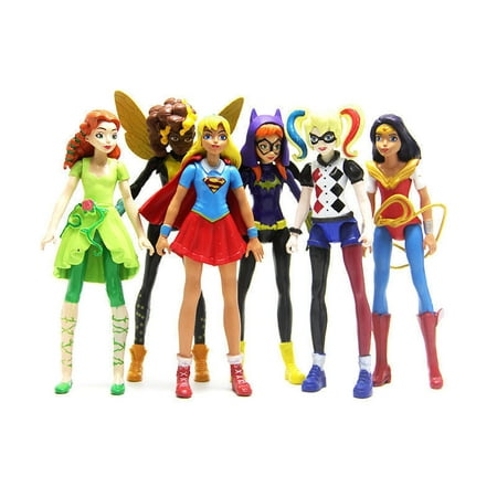 6pcs DC Comics Super Hero Girls Kid Action Figures Doll