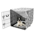 thumbnail image 5 of Savannah Dog Crate Cover, Leopards Pattern in Minimalist Tones Wilderness Predator Animals Savannah, Easy to Use Pet Kennel Cover Small Dogs Puppies Kittens, 7 Sizes, Charcoal Grey White, by Ambesonne, 5 of 6