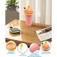 thumbnail image 4 of Taza de granizado, Tazas de batido con tapas y popotes, Taza de granizado para jugos, leche y helado, Fabricante portátil de granizados mágicos congelados para niños, amigos y familia (Rosa), 4 of 4