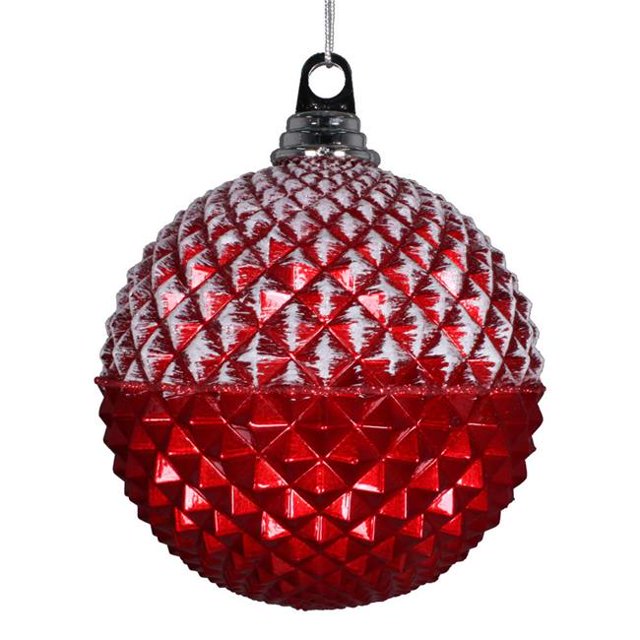 Vickerman MT180303 Ornement de Boule de Durian à Paillettes Rouges de 8 Po