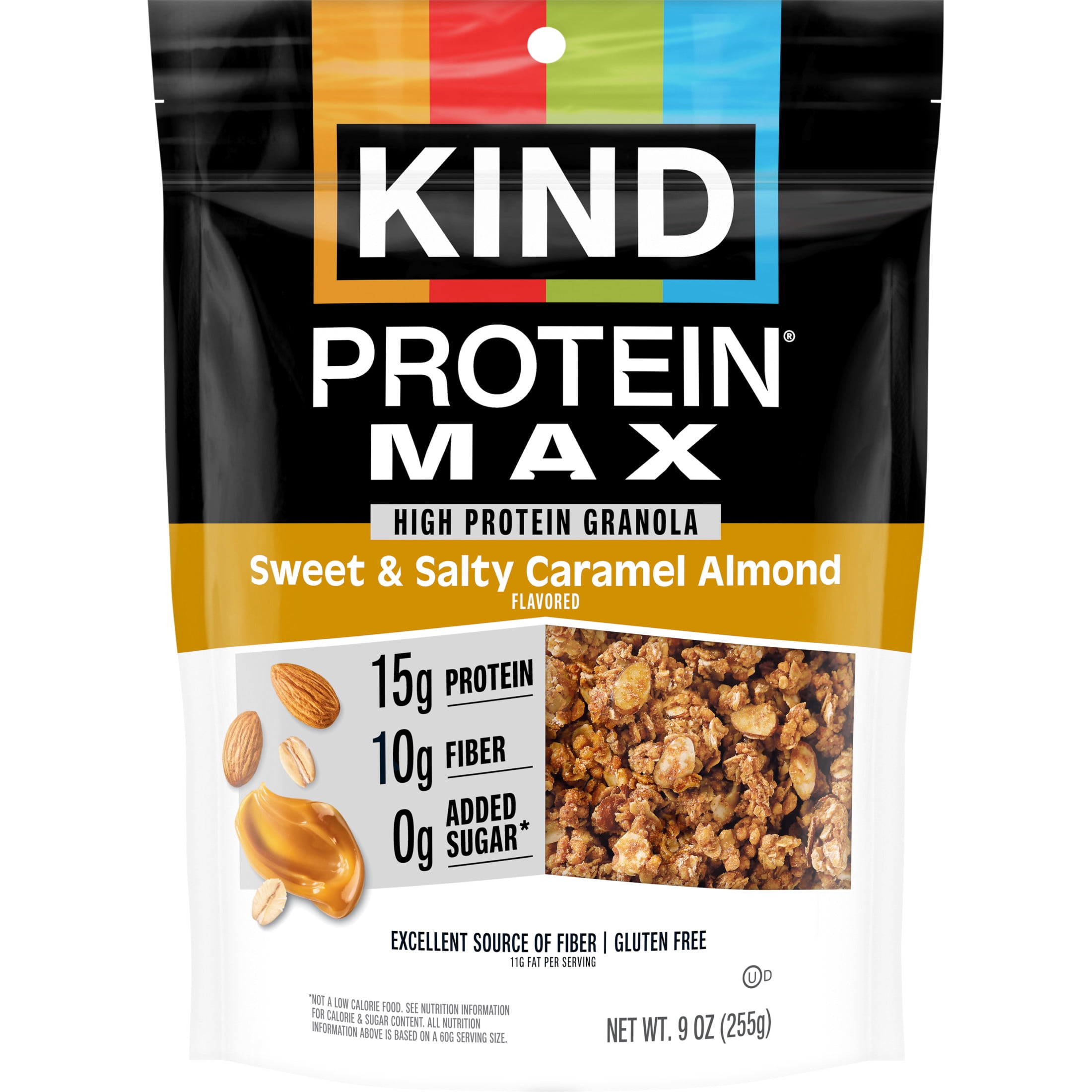 KIND Protein Max Granola, Caramel Almond & Sea Salt, High 15g Protein Granola Snacks, 9oz