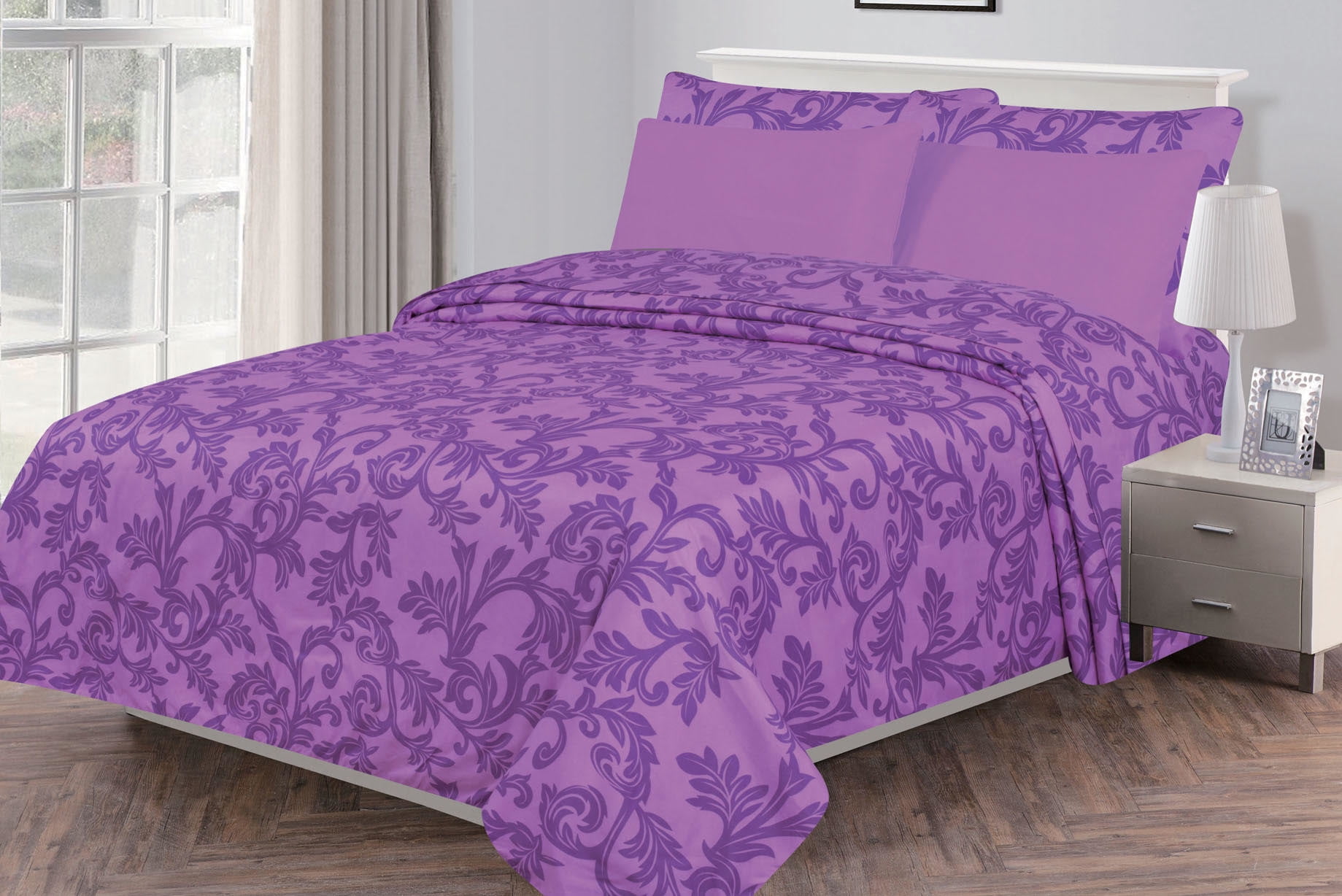 Lux Decor Bed Sheet Set Brushed Microfiber 1800 Bedding Wrinkle