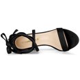 thumbnail image 4 of BLISSFUL STEP Women's Solid Color Strap Block Heel Lace up Sandals, 4 of 7