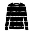thumbnail image 4 of OKBOP White Tops for Women Sexy,Fashion Print Long Sleeve Comfortable Breathable Round-Neck Womens Plus Size Blouses Referee Shirt, 4 of 5