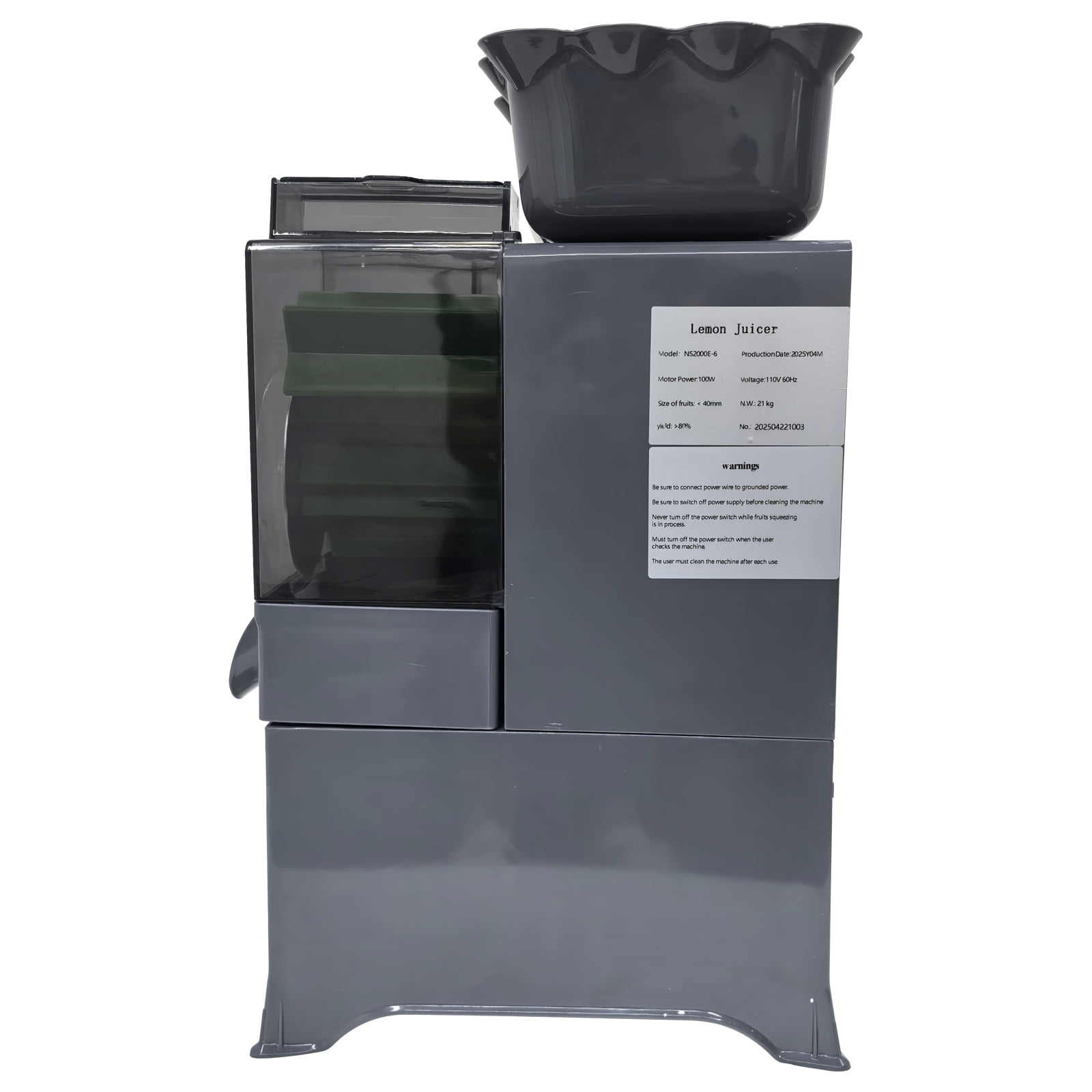 Commercial Automatic Orange Juice Extractor Lemon Juicer with Peels Collecting Bucket and Filter Box