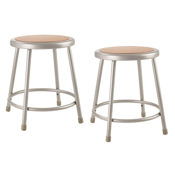 (Pack of 2) NPS 18" Heavy Duty Steel Stool, Grey