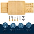 thumbnail image 2 of Large Cheese Board Set Bamboo Charcuterie Serving Platter, 2 of 6