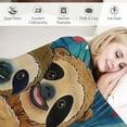thumbnail image 3 of Orinice Sloths Hearts Friends Forever Warm Lightweight Blanket Soft Fleece Blankets Throw Blanket for Living Rooms Sofa Decor Cow Gifts All Seasons Soft Plush Blankets Long-lasting Blanket 50x60in, 3 of 6