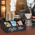 thumbnail image 3 of Wooden Coffee Bar Organizer - Countertop Station With Drawer, Pods Holder & Storage Basket, Coffee Station Organizer for Counter, Wood Coffee Pods Holder Storage Basket, 3 of 9