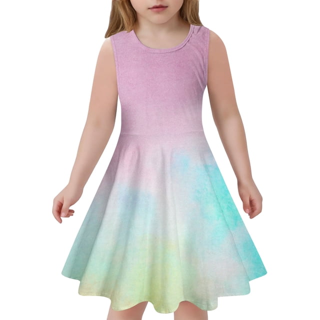 Robes pour Filles Robe Décontractée pour Filles Robe d'Anniversaire Fille Robe Fantaisie Robes pour Tout-Petits 6-7 Ans Mode Filles