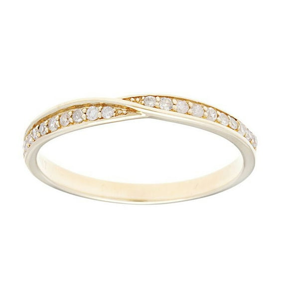 10k Yellow Gold Bypass Diamond Wedding Anniversay Band (1/6 cttw, I-J Color, I2-I3 Clarity)