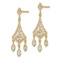 thumbnail image 2 of 14k Yellow Gold with Rhodium with  Rhodium-Plated Filigree Chandelier Dangle Earrings, 2 of 7