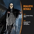 thumbnail image 5 of Joyfy 7.8 Ft(93.6 in) Halloween Grim Reaper Decorations Outdoor, Rotatable Flying Scream Scarecrow Skeleton Ghosts Decor for Graveyard Haunted House Props, Garden, Porch, Yard Lawn, 5 of 6