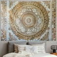thumbnail image 2 of GOSMITH  Gold Mandala Tapestry Bedroom Aesthetic - Indie Wall Tapestry Hippie Room Decor - Boho White Trippy Tapestry Wall Hanging - Golden Mandalas Wall Art Painting, 2 of 6