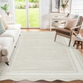 thumbnail image 3 of Washable Rugs for Living Room, Non Slip Modern Scalloped Rugs, Low Pile Soft Stain Resistant Rug Non Shedding Modern Print Floor Mats for Home Decor, 3 of 15