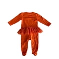 thumbnail image 3 of Infant Girls Halloween Orange Jack-O-Lantern Pumpkin Tulle Bodysuit Creeper 9M, 3 of 4
