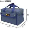 thumbnail image 3 of G & F Products Tool Bag Mechanics Style Brass Zipper Side Pockets Gray 1 Pack 11 x 7 x 6 Inch, 3 of 12