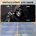 thumbnail image 3 of 1 Pcs 2D Flat License Plate Covers & Frames, Skeleton Making Peace Sign For Decorative Front, Waterproof For Decoration Aluminum License Plate Covers & Frames Cover For Men Women, 12" X 6", 3 of 7