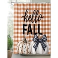 thumbnail image 2 of Fsddascl Fall White Pumpkins Shower Curtain Set - Standard 72" x 72" Washable Bathtub Curtain with 12 Hooks, Thanksgiving Polka Dot Bow Orange Plaid Waterproof Fabric Shower Curtains for Bathroom, 2 of 6