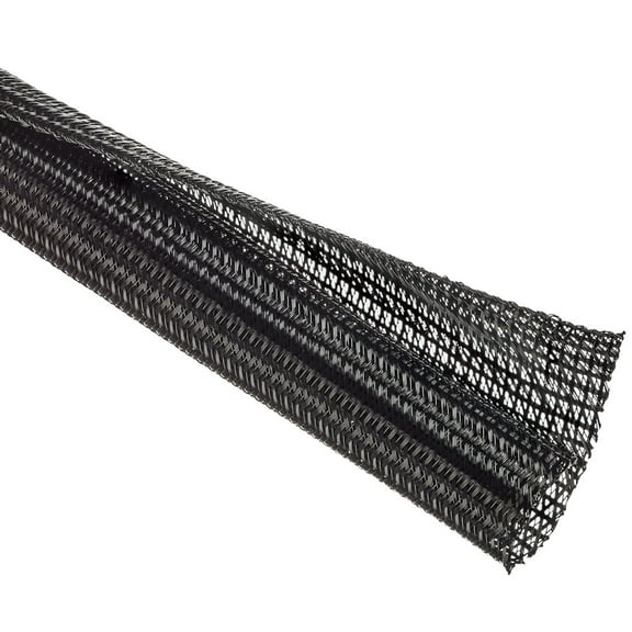 Flexible, Semi-Rigid Wrappable Split Tube, 3/4" Diameter PER FOOT, Blac
