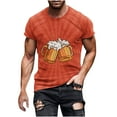 thumbnail image 2 of Lilgiuy 2024 New T-Shirt for Men's Summer Fashion 3D Beer Bubble Printed Short Sleeves Plus Size Tee Blouse Tops Gifts for Your Boyfriend Husband Father(Orange,M), 2 of 5