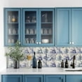 thumbnail image 2 of Mi Alma Vinyl Delft Peel and Stick Vintage D200 Backsplash Tile Stickers, Light Blue, 6" x 6" (24-Pack), 2 of 9