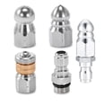 thumbnail image 1 of Sewer Jetter Nozzle for Pressure Washer,Drain Cleaning Nozzle Tips Kit for Drain Jetter Hose,1/4in Quick Connect,5000PSI, 1 of 5