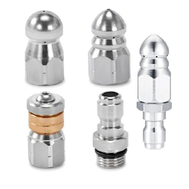 Sewer Jetter Nozzle for Pressure Washer,Drain Cleaning Nozzle Tips Kit for Drain Jetter Hose,1/4in Quick Connect,5000PSI