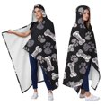 thumbnail image 2 of Wearable Blanket,Paw Prints and Bones Hooded Wearable Flannel Blanket for Adults & Teens,Winter Poncho Shawl Wrap Cape Cozy Anti-Pill,60"x80", 2 of 5