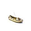 Pre-owned|Miu Miu Womens Metallic Leather Beaded Moccasins Gold Size 37 7
