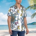 thumbnail image 5 of Kll Men'S Hawaiian Shirt Short Sleeve Button Down Beach Shirts-Flowers And Butterflies, 5 of 8