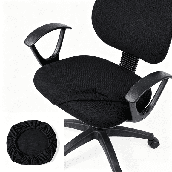 HAMANNI Corn Fleece Armchair Seat Cover, Black