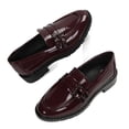 thumbnail image 4 of Pennysue Women's Patent Leather Loafers with Decorative Buckle Round Toe Chunky Heel Slip On Casual Dress Shoes for School Work Daily Wear, 4 of 6