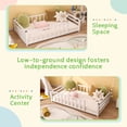 thumbnail image 4 of Bellemave Twin Size Montessori Floor Bed with Rails, Metal Low Profile Toddler Bed Frame with Slats, No Box Spring Needed（White), 4 of 8