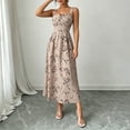 thumbnail image 4 of MYAOYI Women's Dresses Ditsy Floral Wide Strap Midi Dress Square Neck Corset Waist Flowy Summer Vacation Dress, 4 of 8