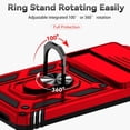 thumbnail image 5 of Case for Google Pixel 7 with Slide Camera Cover, Military Grade Drop Protective Phone Cover Case with Ring Kickstand for Google Pixel 7 JST Red, 5 of 18