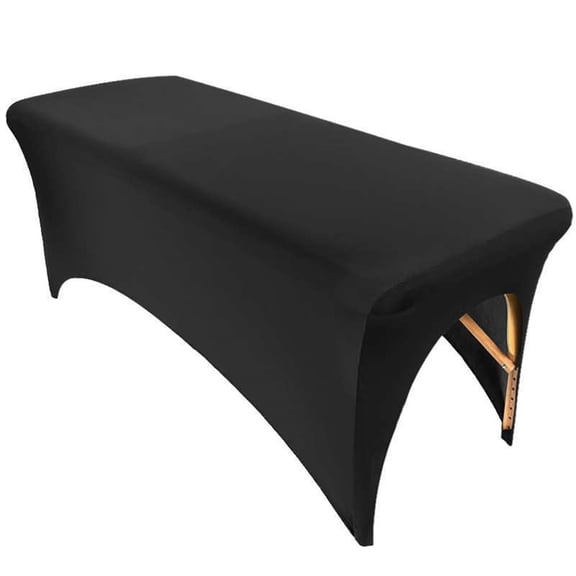 Bed Cover Professional Lash Bed Cover Stretchy Massage Table Cover Beauty Bed Protective Topper, Excellent for Lash Extension, Spa, Massage,Beauty Salon,Tattoo Bed and Table (Black，Only bed cover)