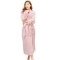 thumbnail image 1 of Artfasion Womens Long Flannel Bathrobe Solid Soft Plush Bath Robe Microfiber Fleece Full Length Sleepwear, 1 of 6