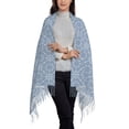 thumbnail image 3 of ZNDUO Blue Abstract Modern Flower Art Pattern Pashmina Shawls，Wraps Winter Warm Soft Scarf for Women, 3 of 8
