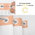 thumbnail image 5 of Peach Fuzz No Hook Shower Curtain Waterproof, Bathroom Curtains with Snap in Liners and See Through Top Window, Modern Pure Peach Fuzz Hotel Style Bathtub Curtains Shower 36"Wx72"L, 5 of 8