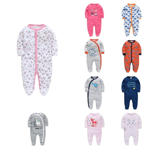 Ahuyic Toddler Kids Casual Rompers, Autumns And Winters Kids Long Sleeved JumpSuit,Toddler Girls And Boys Short Sleeve Printed Color T-Shirt RouAnd Neck Jumpsuit Romper