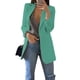 thumbnail image 4 of Chaqueta de mujer, chaqueta de trabajo con solapa, conjunto ligero, trajes casuales, ropa holgada, para proteger abierto y elegante para la calle - 3XL Verde 3XL Yinane Traje de rebeca de mujer, 4 of 7