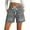 Dark Gray, variant on Jean Shorts for Women High Waisted Pull on Drawstring Elastic Waist Trendy Stretchy Denim Wide Leg Jorts Summer Shorts with Pockets L