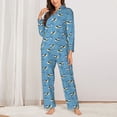 thumbnail image 2 of Fotbe Dolphin Lovers Conjunto de Pijama de Manga Larga para Mujer con Estampado, Ropa de Dormir de 2 Piezas, Conjunto de Casa Suave y Cómodo con Bolsillos-Medium, 2 of 7