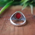 thumbnail image 2 of Orange Carnelian Ring, 925 Sterling Silver Ring, Statement Ring, Designer Ring, Men's Signet Ring, Oval Cut Gemstone, Healing Crystal Ring**, 2 of 5